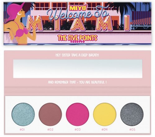 MIYO - FIVE POINTS EYESHADOW PALETTE - Paleta 5 cieni do powiek - 17 - WELCOME TO MIAMI 