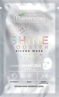 Bielenda - SHINE BOOSTER Silver Mask - Srebrna maseczka do twarzy w płacie - Intensywne Rozświetlenie