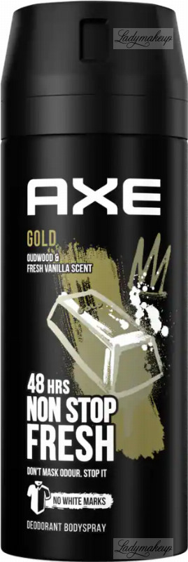 Lijken ventilator Heb geleerd AXE - DEODORANT BODY SPRAY - Men's spray deodorant - GOLD OUDWOOD & FRESH  VANILLA SCENT - 150 ml