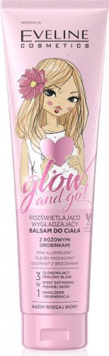 Eveline Cosmetics - Glow and Go! - Rozświetlająco-wygładzający balsam do ciała z różowymi drobinkami - 150 ml
