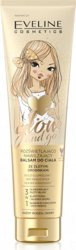Eveline Cosmetics - Glow and Go! - Brightening and moisturizing body lotion with golden particles - 150 ml