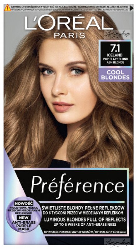L'Oréal - Préférence - Permanent Haircolor  - ICELAND - ASH BLONDE - Hair  dye - Permanent color - Ash Blonde
