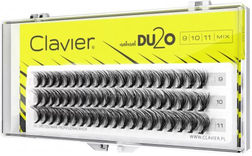 Clavier - Natural DU2O Double Volume - Kępki rzęs o podwójnej objętości - MIX - 9 mm, 10 mm, 11 mm
