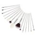 JESSUP - Individual Brushes Set - A set of 15 brushes for face and eye make-up - T242 White / Silver