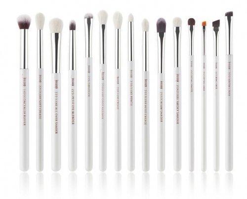 JESSUP - Individual Brushes Set - Zestaw 15 pędzli do makijażu oczu - T237 White/Silver