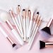 JESSUP - Individual Brushes Set - A set of 15 brushes for face and eye make-up - T220 White / Rose Gold