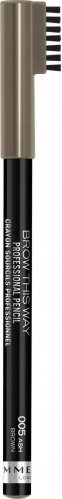 RIMMEL - BROW THIS WAY - Professional Pencil - Kredka do brwi ze szczoteczką - 1,4 g - 005 - ASH BROWN