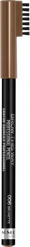 RIMMEL - BROW THIS WAY - Professional Pencil - Kredka do brwi ze szczoteczką - 1,4 g - 006 - BRUNETTE
