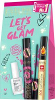 Eveline Cosmetics - LET'S GET GLAM - Makeup and care gift set - Mascara - 10 ml + Eyelash serum - 10 ml + Nail conditioner - 12 ml