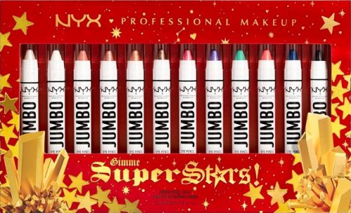 NYX Professional Makeup - GIMME SUPER STARS! - JUMBO PENCIL VAULT - Zestaw prezentowy do makijażu oczu - 12 x Jumbo Eye Pencil