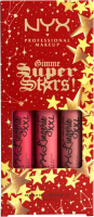 NYX Professional Makeup - GIMME SUPER STARS! - MATTE LIP TRIO - Zestaw prezentowy 3 pomadek Lip Lingerie XXL - 01
