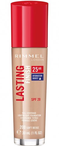 RIMMEL - LASTING FINISH 25HR - Long-lasting foundation with a moisturizing effect - 30 ml - 200 - SOFT BEIGE