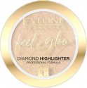 Eveline Cosmetics - Feel The Glow - Diamond Highligter - Rozświetlacz do twarzy - 4,2 g - 01 - SPARKLE - 01 - SPARKLE