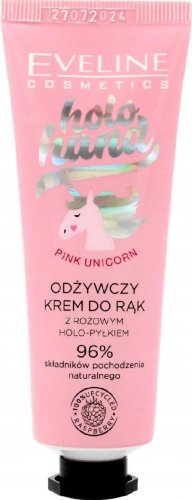 Eveline Cosmetics - HOLO HAND PINK UNICORN - Nourishing hand cream with pink holo fleck - 50 ml