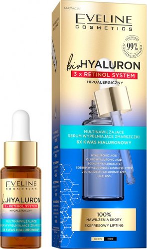Eveline Cosmetics - BioHYALURON 3 x Retinol System - Multi-repairing serum for filling wrinkles - 18 ml