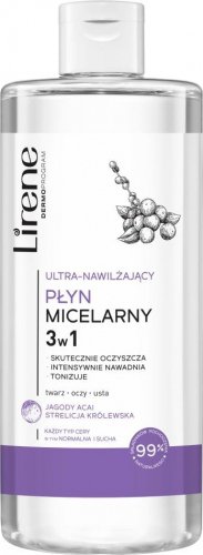Lirene - Ultra moisturizing micellar water 3in1 - Acai Berries - 400 ml