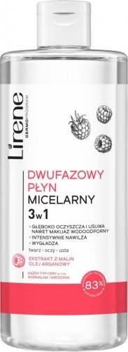 Lirene - Dwufazowy płyn micelarny 3w1 - Malina - 400 ml