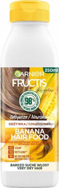 GARNIER - FRUCTIS - Banana Hair Food - Nourishing conditioner for very dry  hair - 350 ml