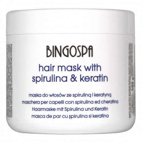 BINGOSPA - Maska do włosów ze spiruliną i keratyną - 500g
