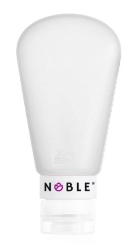 NOBLE - Silikonowa butelka podróżna - 89 ml - BIAŁA