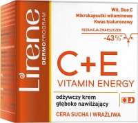 Lirene - VITAMIN ENERGY C + E - Odżywczy krem głęboko nawilżający do twarzy - Cera sucha i wrażliwa - 50 ml
