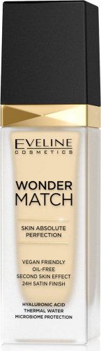 Eveline Cosmetics - WONDER MATCH Foundation - Luksusowy podkład dopasowujący się do skóry z kwasem hialuronowym - 30 ml - 01 - IVORY