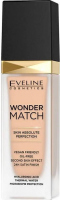Eveline Cosmetics - WONDER MATCH Foundation - Luksusowy podkład dopasowujący się do skóry z kwasem hialuronowym - 30 ml - 11 ALMOND - 11 ALMOND