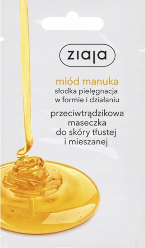 ZIAJA - Przeciwtrądzikowa maseczka do skóry tłustej i mieszanej - Miód Manuka - 7 ml