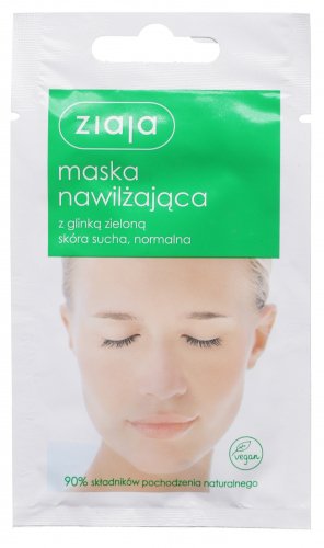 ZIAJA - Nawilżająca maska z glinką zieloną - Skóra sucha i normalna - 7 ml 