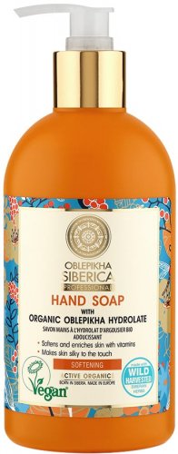 NATURA SIBERICA - OBLEPIKHA CONDITIONING SOAP - Wegańskie mydło do rąk w płynie z hydrolatem z rokitnika - 500 ml