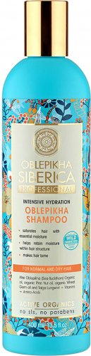 NATURA SIBERICA - OBLEPIKHA INTENSIVE HYDRATION SHAMPOO - Wegański, nawilżający szampon do włosów z rokitnikiem - 400 ml