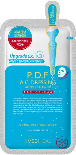 MEDIHEAL - P.D.F A.C DRESSING AMPOULE MASK EX. - Kojąca maska do twarzy w płacie - 25 ml
