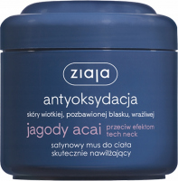 ZIAJA - Antyoksydacja - Satynowy mus do ciała, przeciw efektom tech neck - Skutecznie nawilżający - Jagody Acai - 200 ml