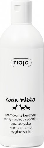 ZIAJA - Kozie Mleko - Szampon do włosów suchych z keratyną - 400 ml