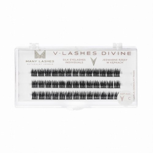 Many Beauty - Many Lashes - V-LASHES DIVINE Silk Eyelashes Individuals - Silk eyelash tufts - 0,07mm - C - 16 mm