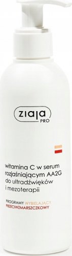 ZIAJA - Pro - Witamina C w serum rozjaśniającym AA2G do ultradźwięków i mezoterapii - 200 ml