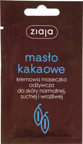 ZIAJA - Kremowa maseczka odżywcza do skóry normalnej, suchej i wrażliwej - Masło Kakaowe - 7 ml