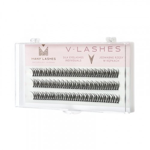 Many Beauty - Many Lashes - V-LASHES - Silk Eyelashes Individual - Silk eyelash tufts - Fish Tale - 0,10 mm STRONG - D-8mm