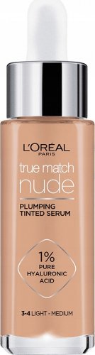 L'Oréal - True Match Nude - Plumping Tinted Serum - Skoncentrowane serum koloryzujące w podkładzie - 30 ml  - 3-4 LIGHT MEDIUM