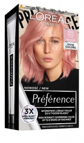 L'Oréal - Préférence - Permanent Gel Haircolor - Farba do włosów - Trwała koloryzacja - 9.213 ROSE GOLD MELROSE