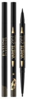 Eveline Cosmetics - VARIETE Double Effect Eyeliner & Pencil - Wodoodporny eyeliner i kredka do oczu - Ultra Black