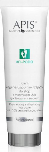 APIS - Professional - API-PODO - Regenerating and Hydrating Feet Cream - Regenerująco-nawilżający krem do stóp z mocznikiem 20% i srebrem - 100 ml