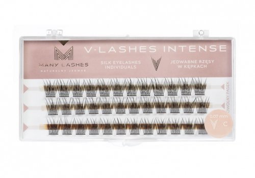 Many Beauty - Many Lashes - V-LASHES INTENSE Silk Eyelashes Individuals - Jedwabne rzęsy w kępkach - 0,07mm - C-8mm