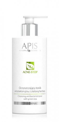 APIS - Professional - Acne-Stop Antibacterial Toner - Oczyszczający tonik antybakteryjny z zieloną herbatą - 500 ml 