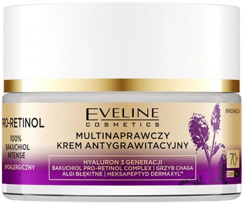 Eveline Cosmetics - PRO-RETINOL 100% Bakuchiol Intense - Multinaprawczy krem antygrawitacyjny 70+ - 50 ml