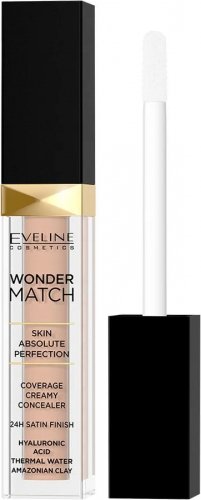 Eveline Cosmetics - Wonder Match - Coverage Creamy Concealer - Kremowy korektor w płynie z kwasem hialuronowym - 7 ml - 15 - NATURAL
