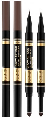 Eveline Cosmetics - Brow Art Duo Pen & Filling Powder Waterproof  - DARK