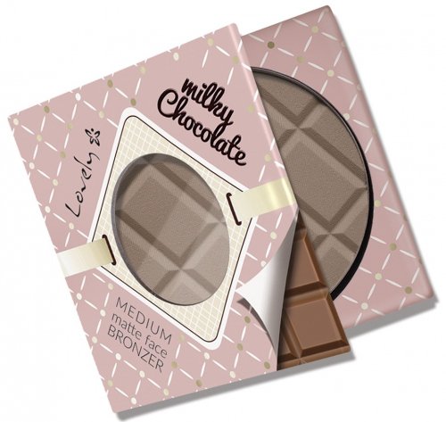 Lovely - Medium Matte Face Bronzer - Matte bronzing powder for face and body - Milky Chocolate - 9 g