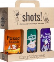 LaQ - SHOTS! - Men's cleaning pack - Set of 3 shower gels - Neighbor's Passat 500 ml + Bartas' brother-in-law 500 ml + Paris Blue 500 ml