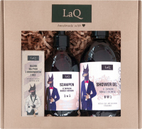 LaQ - Doberman - Zestaw prezentowy dla mężczyzn - Żel pod prysznic 500 ml + Szampon 300 ml + Olejek do brody 30 ml 